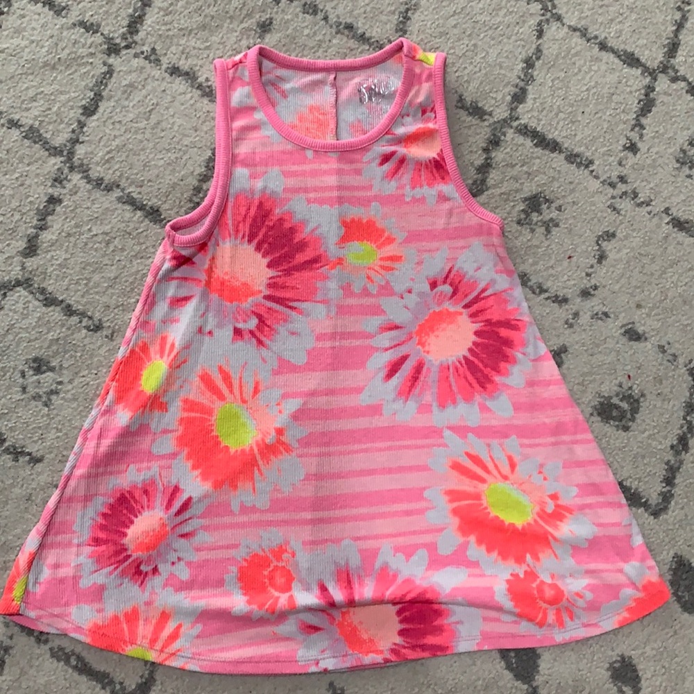 Justice girls pink floral tank top size 8